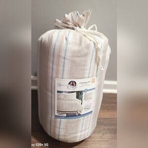 Mainstays by Becky G. & Alejandra Beige Stripe Comforter Set with Shams Size F/Q